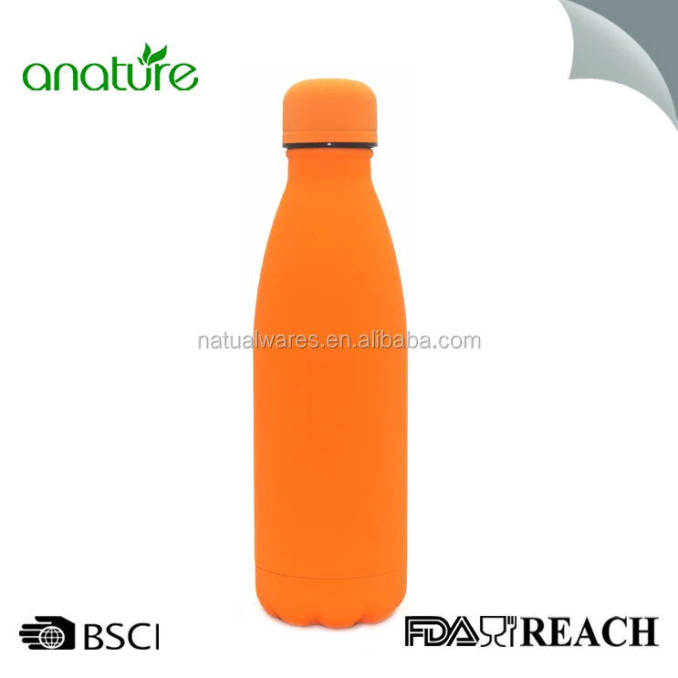 Stainless Steel Water Bottle With Soft Touch Rubber Coated Painting