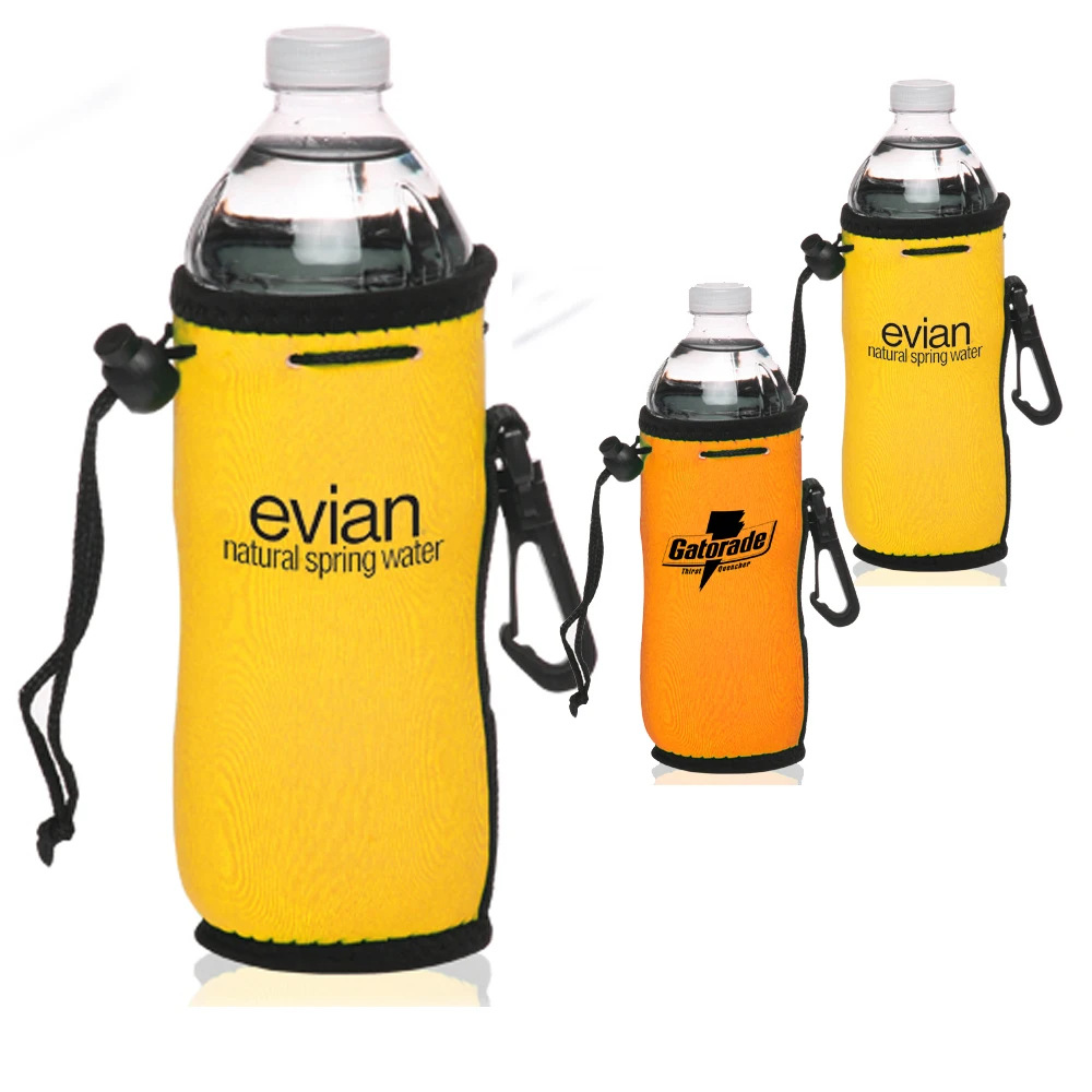 Custom neoprene drawstring cooler bag / hot water insulated / bottle thermal carry holder