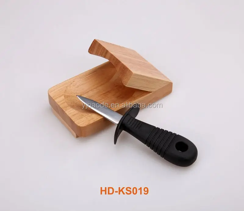 hot selling oyster opener oyster knife with wooden block shell knife