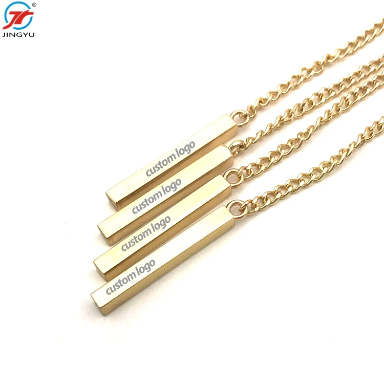 Пользовательская металлическая подвесная бирка, металлическая этикетка на цепочке для одежды