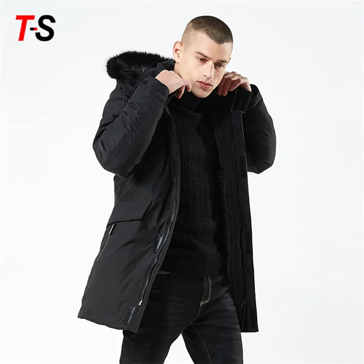2019 Hot Winter men  long style  hooded coat cotton  thicken windproof wadded jacket
