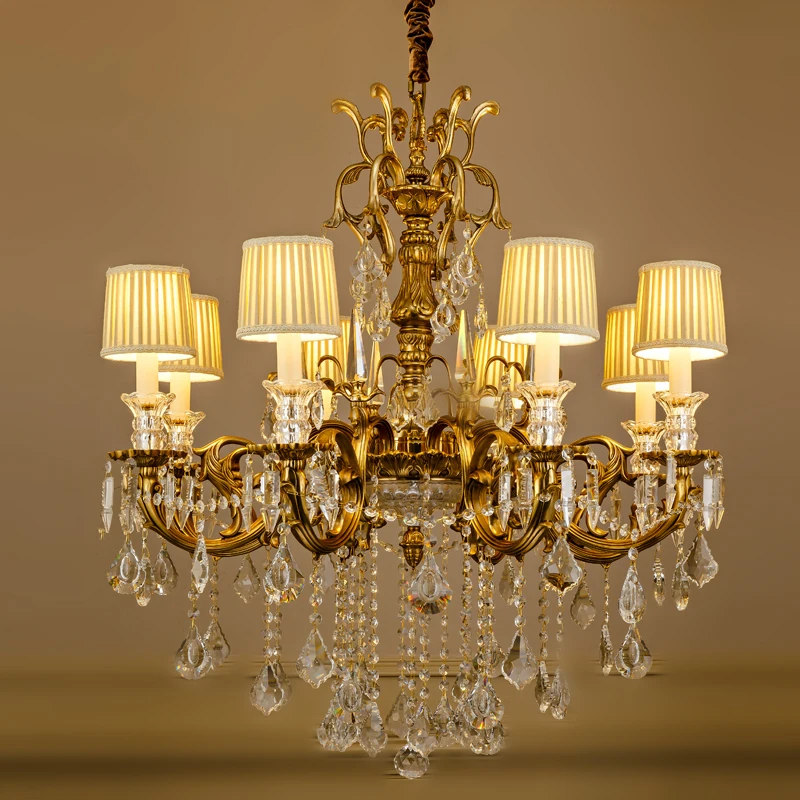 Luxury led lights hot sale lighting fixtures noble crystal chandelier from China supplier for home room art deco pendant lamps