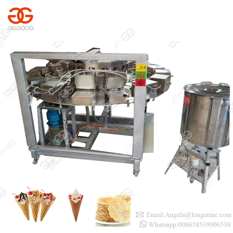 Commercial used Semi Automatic Production Line Making Sugar Snow Kuih kapit Rolled Cono Baking Ice Cream Cone Machine For Sale
