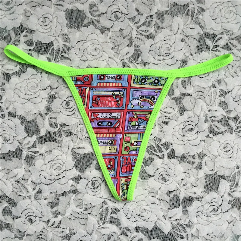 
(10 Pieces/Lot) In Stock Women Sexy Cute Cotton G-string Lady Soft Thong Mini T-back Panties Underwear Multicolored 