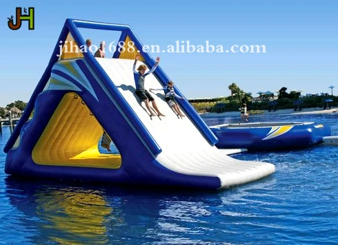 Inflatable Aqua Water Slides Inflatable Lake Island Water Slide Floating Water Park
