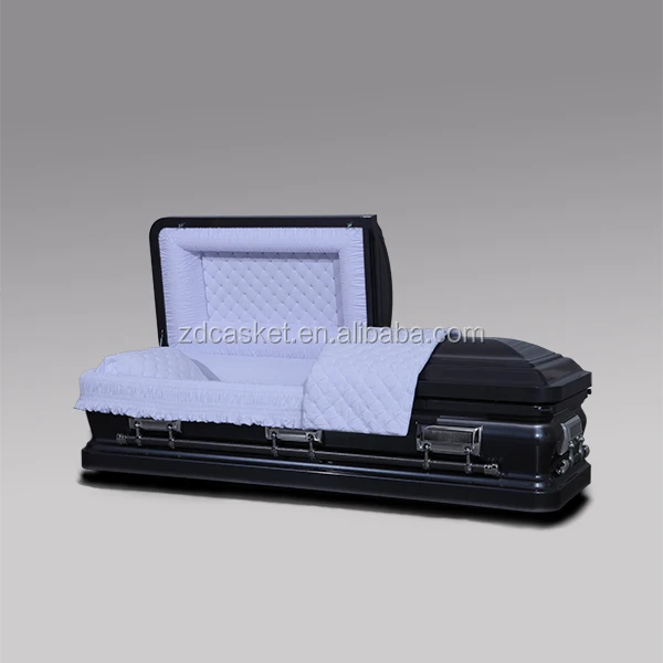 2017 new style metal casket 18ga urn sharp Midnight blue white velvet interior