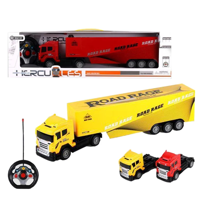 New Arrival Heavy Load Radio Control Toys Trucks Crane Car Rc 4 CH Container Truck Crane Made In China With Light