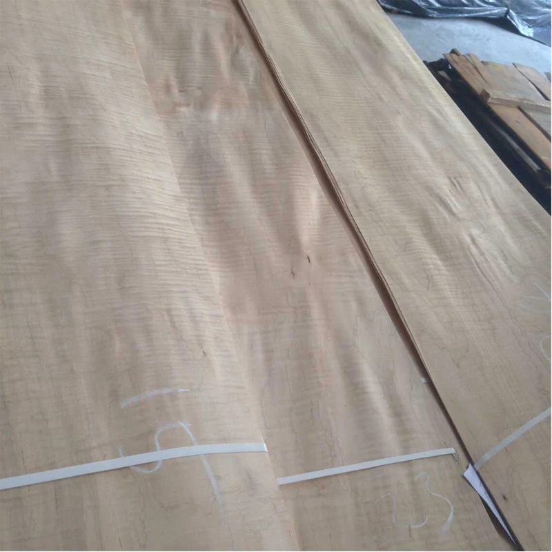 Natural Sliced Cut Canadian Maple Wood Veneer Curly  Veneer For Furniture Decorative