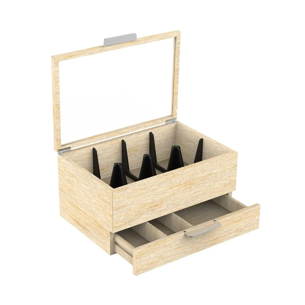 Wooden Tea Bag and Condiment Organizer, Brown