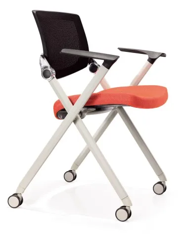 Office Mesh Chair Foldable Training Chair Seminar Chair Movable with Wheels