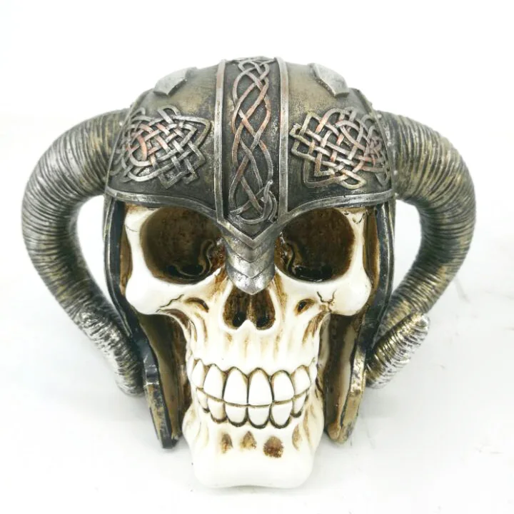 Resin Viking head real human house decoration for halloween