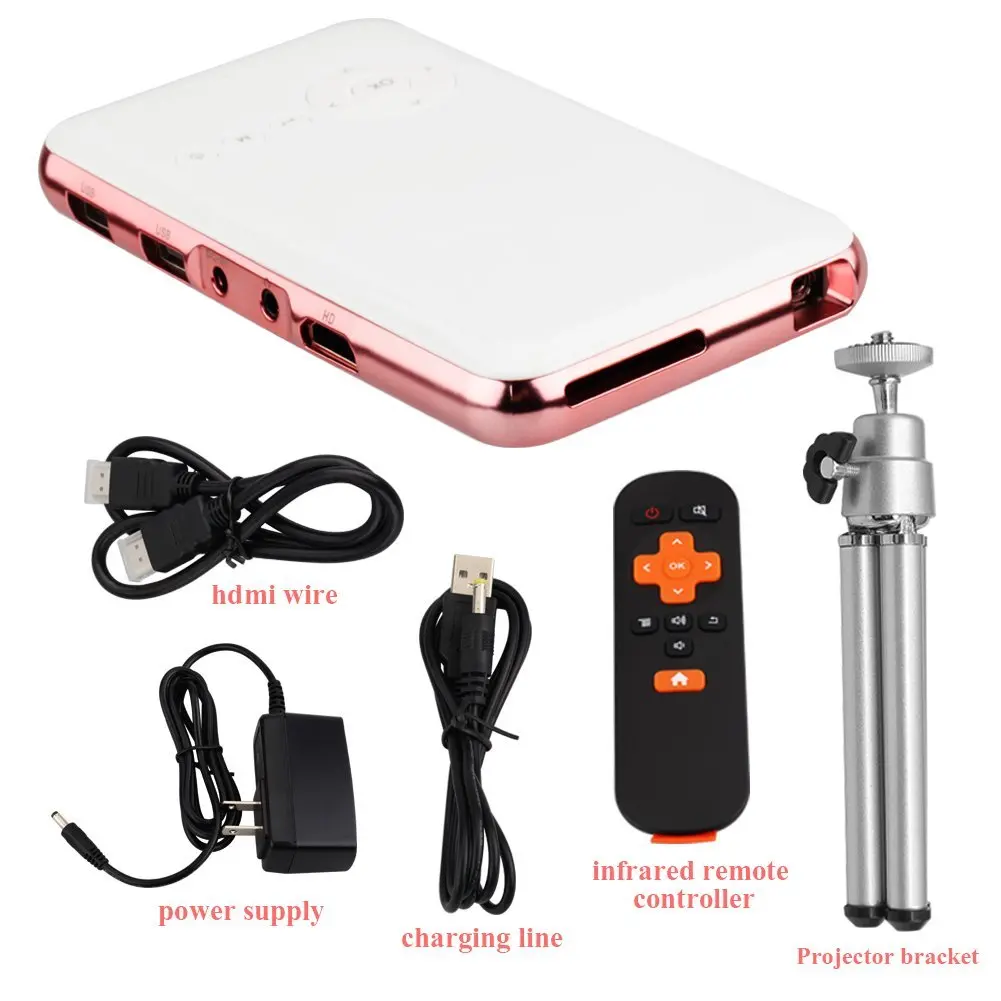 Mini Projector Wifi Portable Projector for iPhone Android 5000mAh Rechargeable Mobile Home Theater Projector D05(M6S)