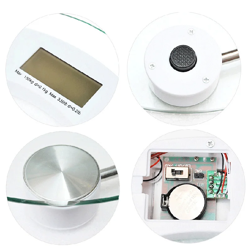 Digital Bathroom Body Electric Weight Scale Custom Pattern Square 180kg High Accurate Digital Load Cell Weight Function White