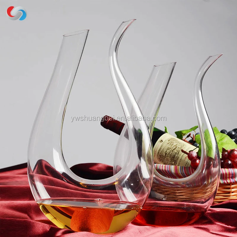 U Shaped Single And Angel Crystal Glass Wine Decanter Aerator Wholesale