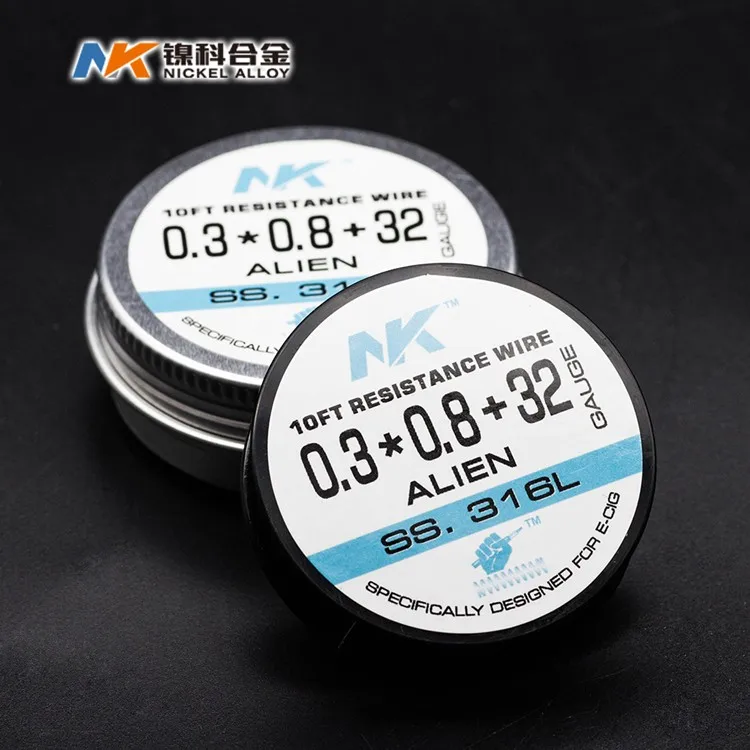 
NK ecig premade coil nichrome ss alien clapton wire for vaping 