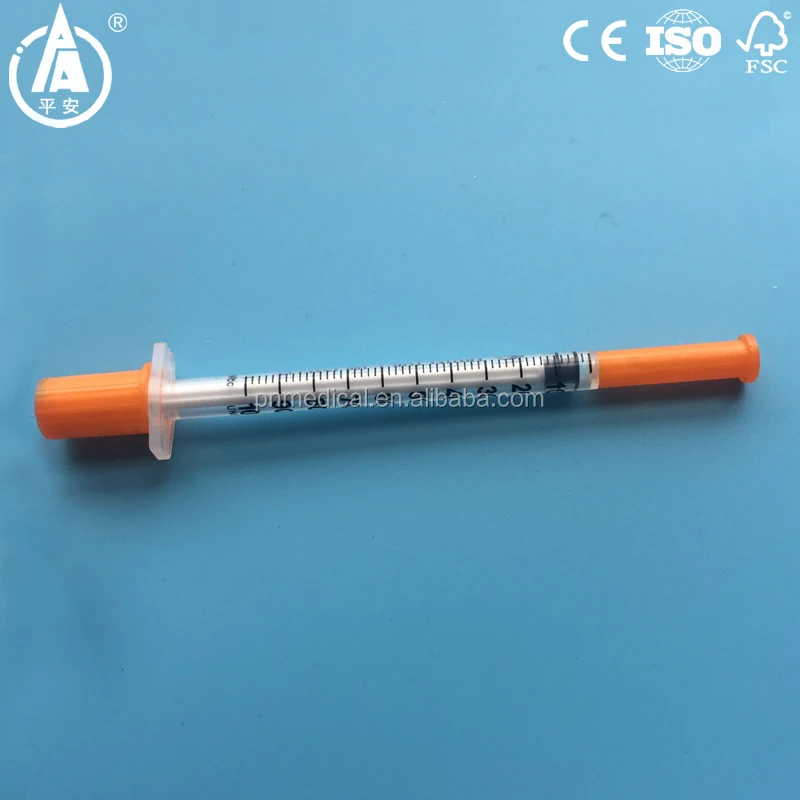 
0.5ml,1ml disposable insulin syringe with orange cap 