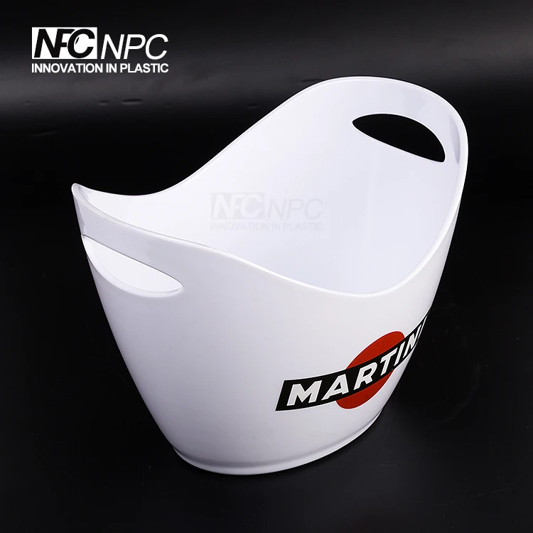 8L Plastic Oval Double Colored Ice Bucket for Beer/vodka
