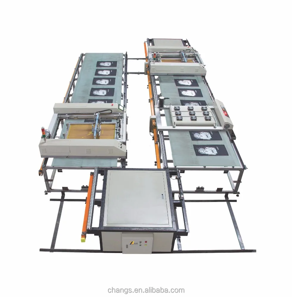 SPT automatic flat bed screen printing machine for plastic sheet/leather/Textile