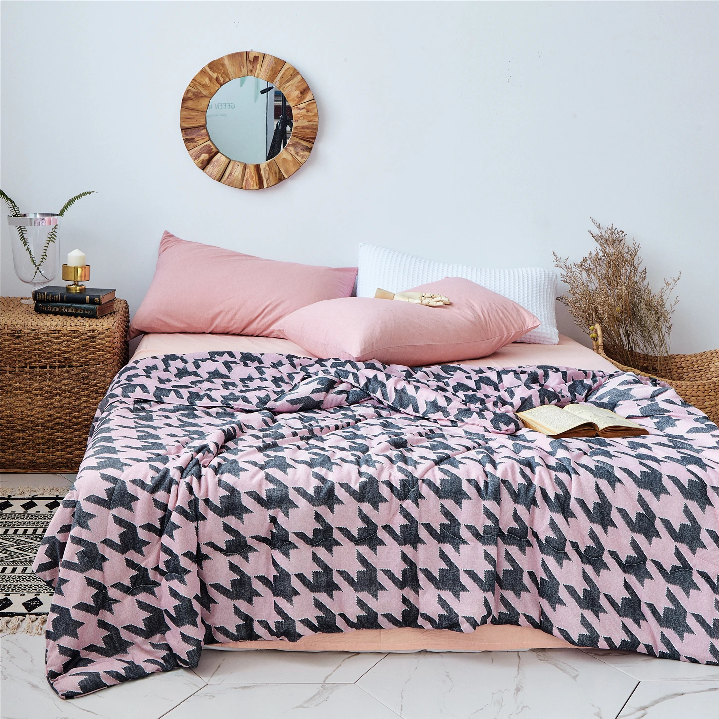 100% Polyester  cooling  summer quilt  Printing microfiber comforter bedding sets