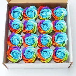 Factory outlet Multicolor Rose Artificial Flower Household decoration Gift box Festival Wreath Bridal Soap flower