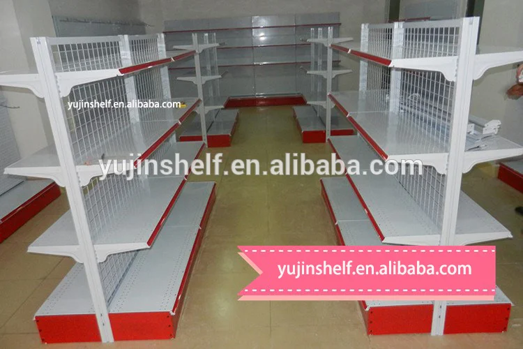 Double sided light duty rear panel supermarket shelf/supermarket shelving /supermarket shelving for sale