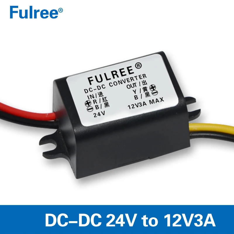 Преобразователь постоянного тока с 24 В на 12 В 1,5 А 2 А 3 А 5 А, модуль понижающего регулятора напряжения с 24 В на 12 В, понижающий трансформатор