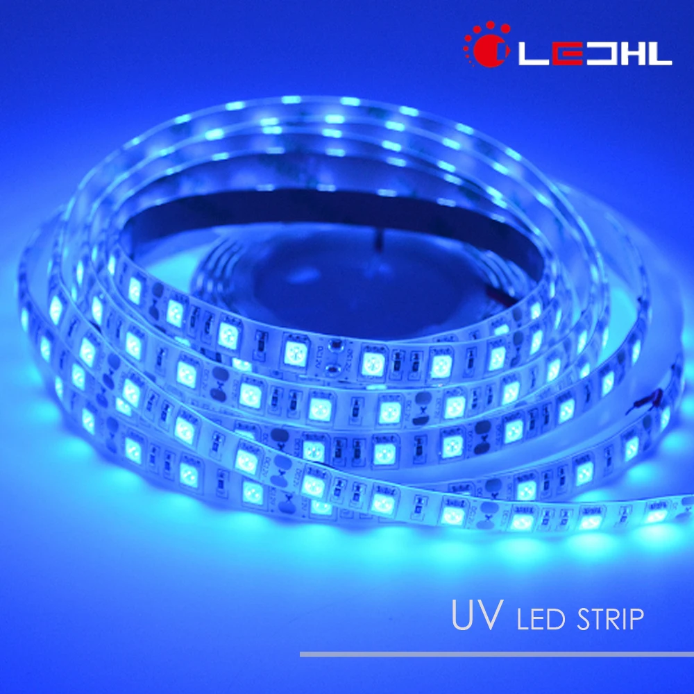 12V UV Ultraviolet 365nm 395nm uv led strip light SMD2835 60led/m 120led/m Waterproof tape
