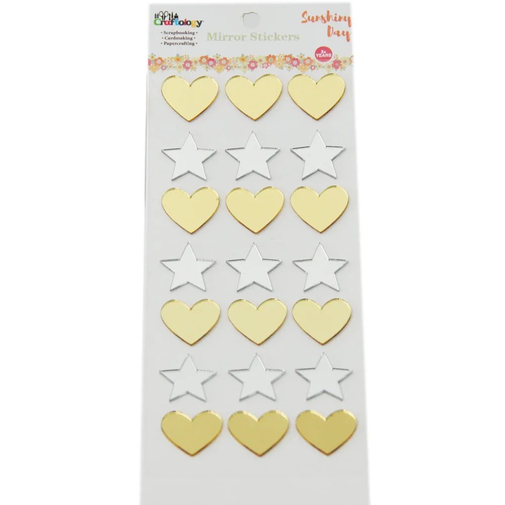 Scrapbooking style diy triangle gold acrylic mirror sticker