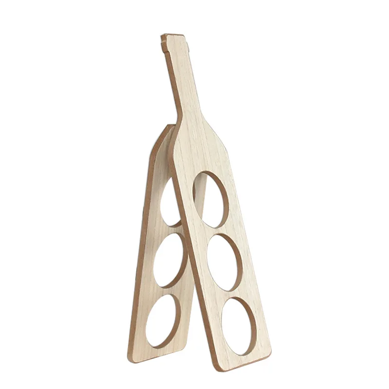 Factory Sale 3 Bottle Free Standing Wine Shelf Foldable Wine Rack