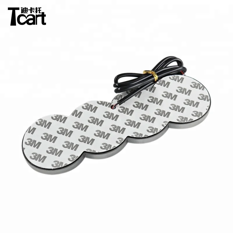 Tcart High Quality 12V White Red Blue Special LED Car Logo Light Out Door Lamp normal bright and Sport mode