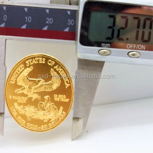 
1 oz 22k American gold eagle coin,replica tungsten gold coin from China 