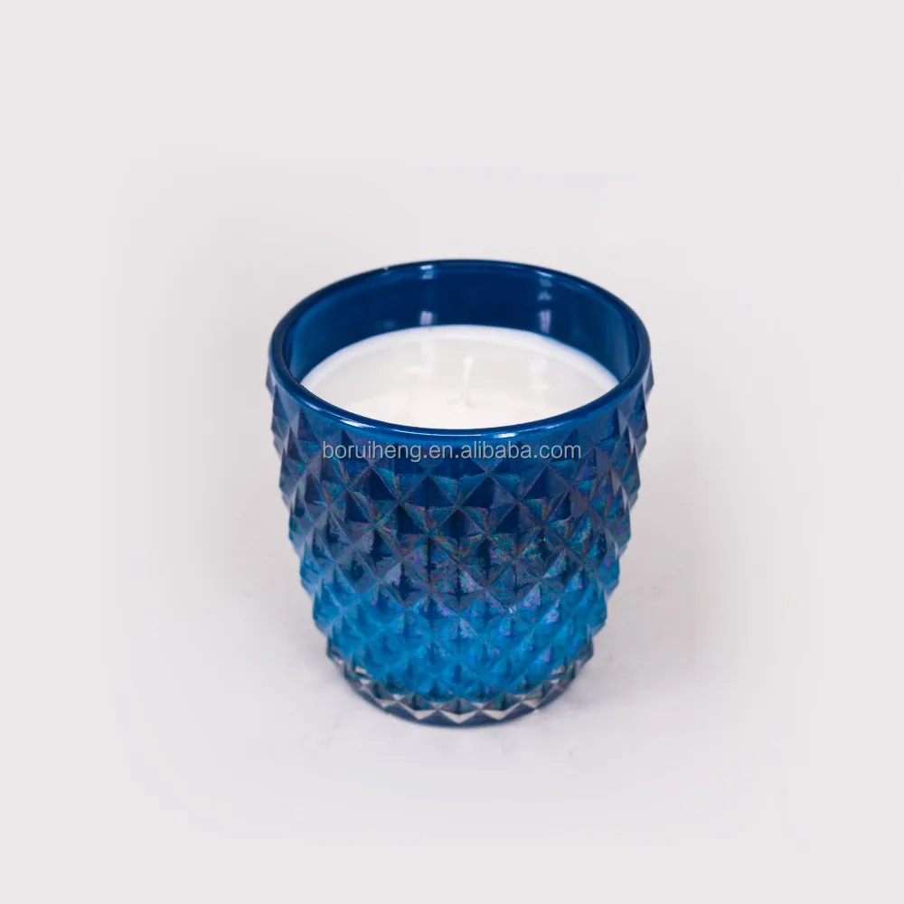 New Color Natural Scented Wax Jar Candle Glass Holder With Lid