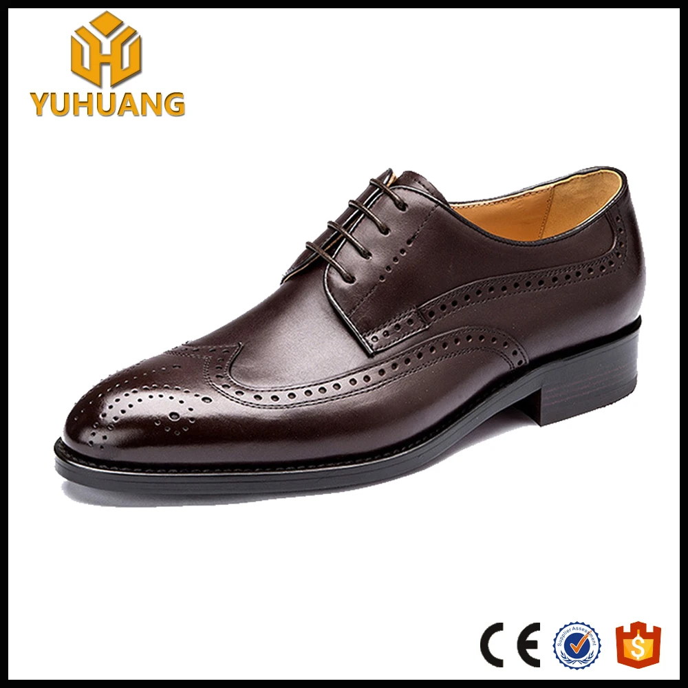 
Yuhuang round toe full brogues full grain calf leather bespoke mens handmade shoes 