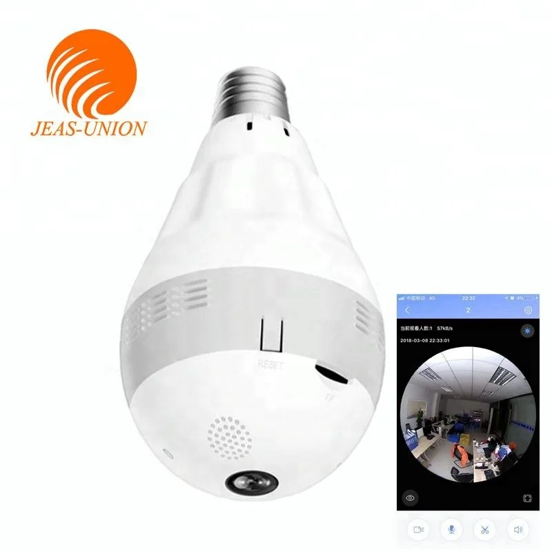 2018 HD 960P 1.3MP Bulb Light Fisheye wholesale wireless security camera system