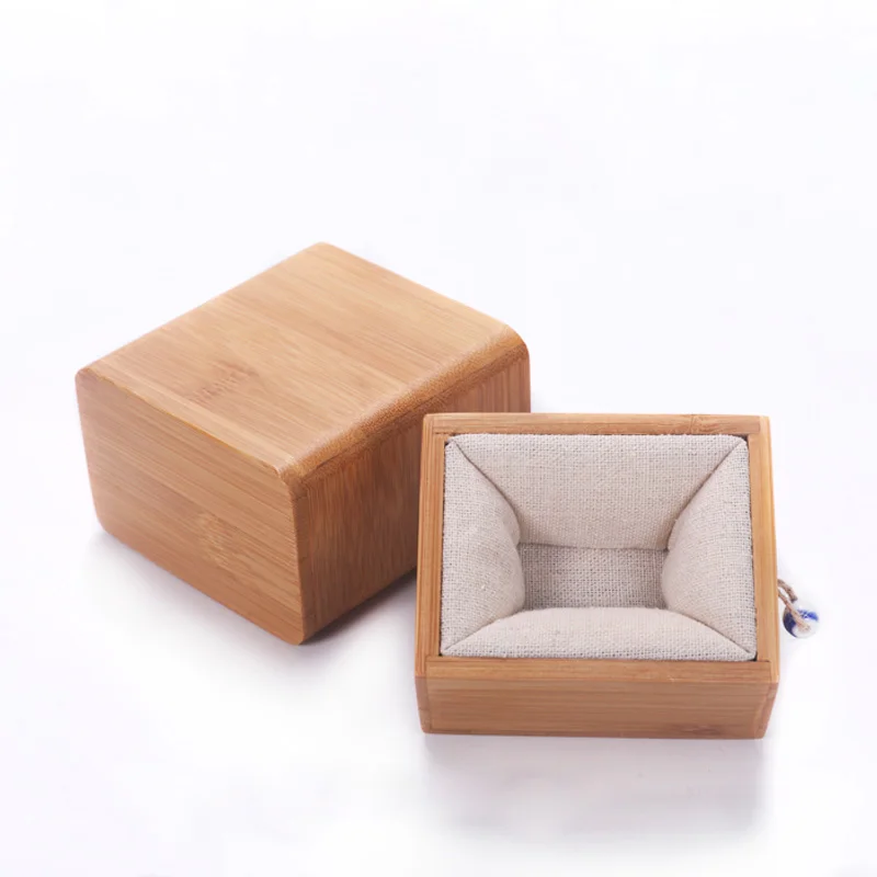 Wholesale high quality custom drawer shape beautiful design lining insert gift box bamboo jewelry package storage wood box