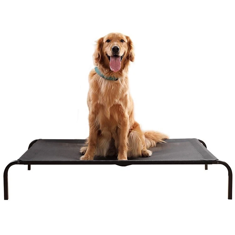 Indestructible plush pet cat metal frame elevated dog bed