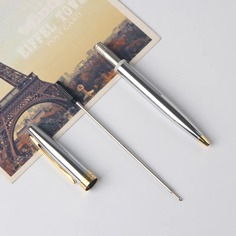 Luxury steel pen with custom logo metal pen ball steel pen canetas