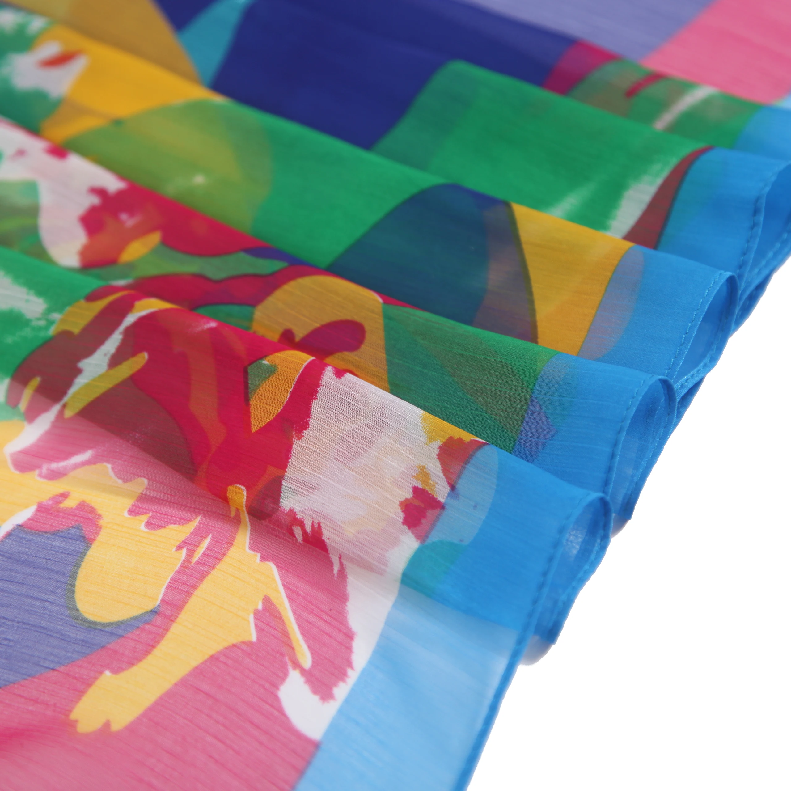 
Top Sale Summer Colorful Changeable Wear Chiffon Silk Beach Sarong Pareo 