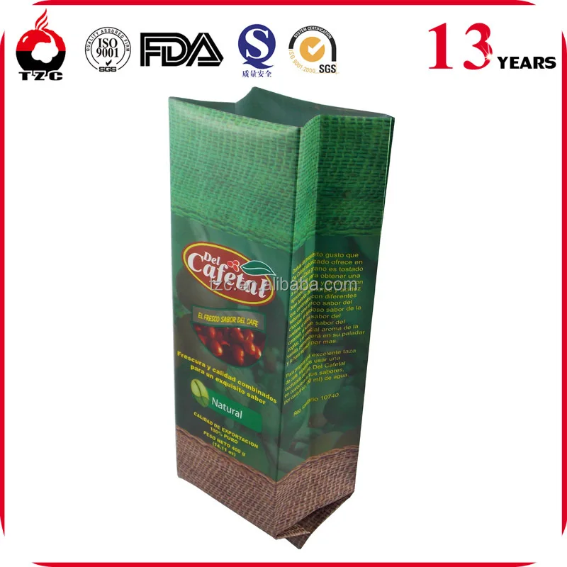 1kg coffee bag with value and bottom K-seal