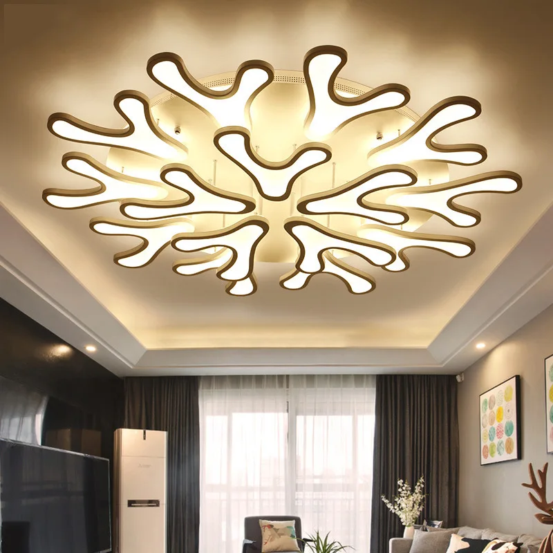 
2018 New Products Creative Living Room Lamp 6/12 Heads Warm Modern Flush Mount LED Ceiling Lamp with remote control 