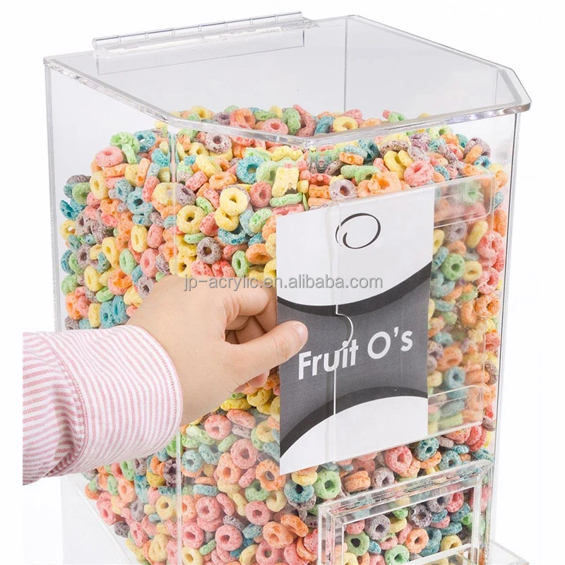 Commercial Breakfast Single Clear Acrylic Plastic Cereal Dispenser