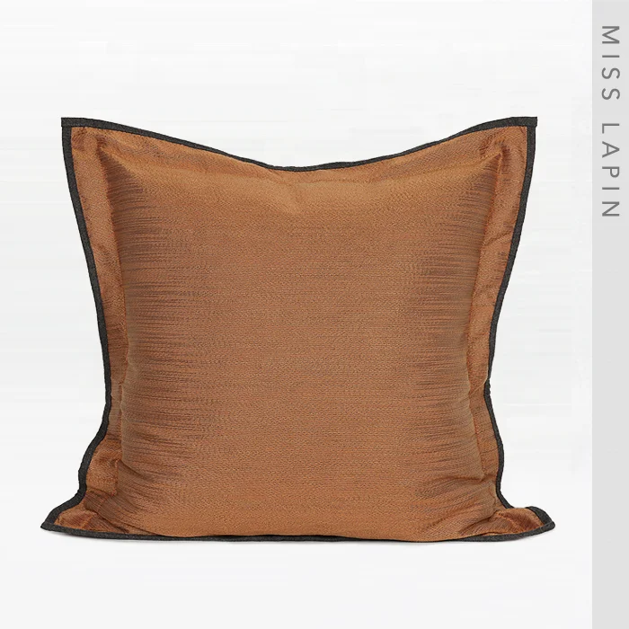 Pillow Covers Interior Design 55x55cm Large Size Bed Back Pillow Case Orange Texture Fabric Decorative Cushion Cover Decorative Cushions