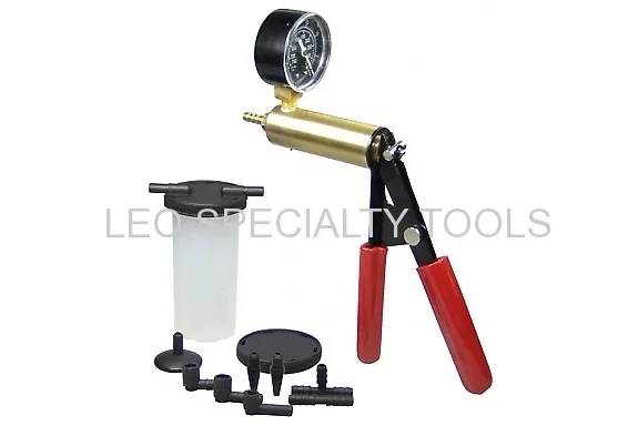 Hand Held Deluxe Vacuum Pump Break Bleed Test Set Bleeder Kit