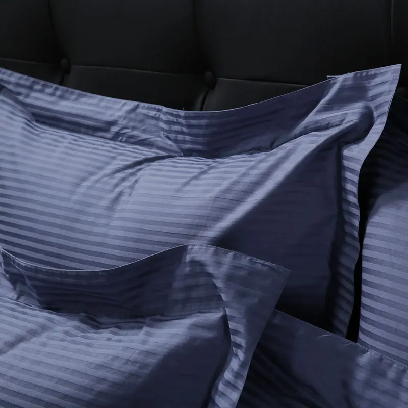 Designs High Grade Elegant Royal Blue Sheet Quilt Set Queen Size Bed for hotel