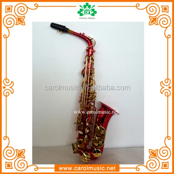 Профессиональный красный альт-саксофон AS013 Eb Saxofon sax High F # с чехлом