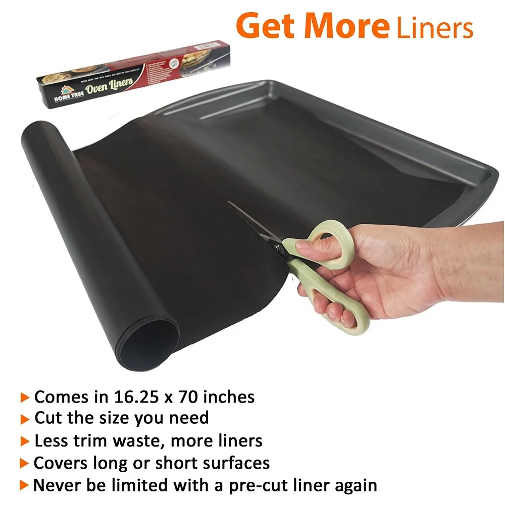 Вкладыш для духовки 70 дюймов, длинный рулон PFOA и BPA-Free | Безопасные антипригарные тяжелые двойные работы как коврик для гриля и подкладка для плиты