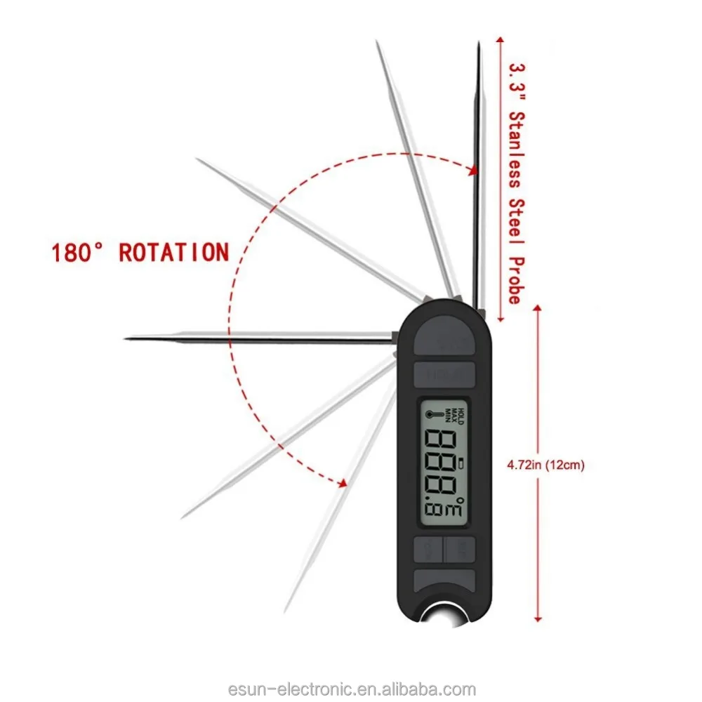 Instant Read Foldable Kitchen Cooking Meat Thermometer Digital Food Cooking Meat Thermometer With Bottle Opener