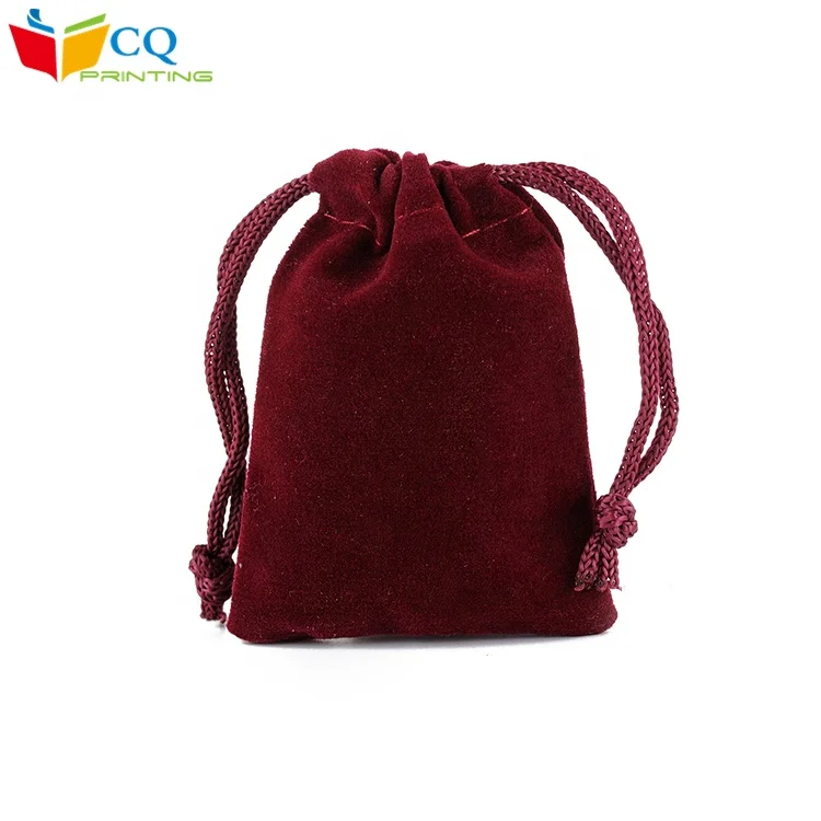 7cm x9cm China supplier stock small pink drawstring velvet  bag with cheapest price for jewelry and make up storage