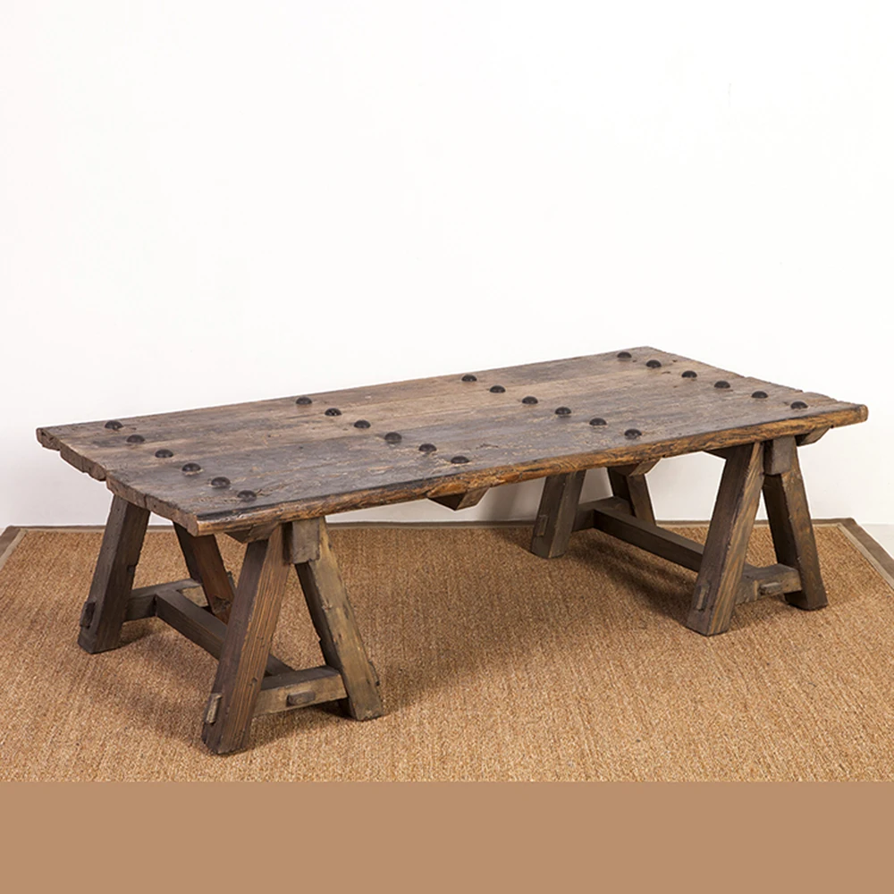 Antique vintage rustic reclaimed design wooden coffee table