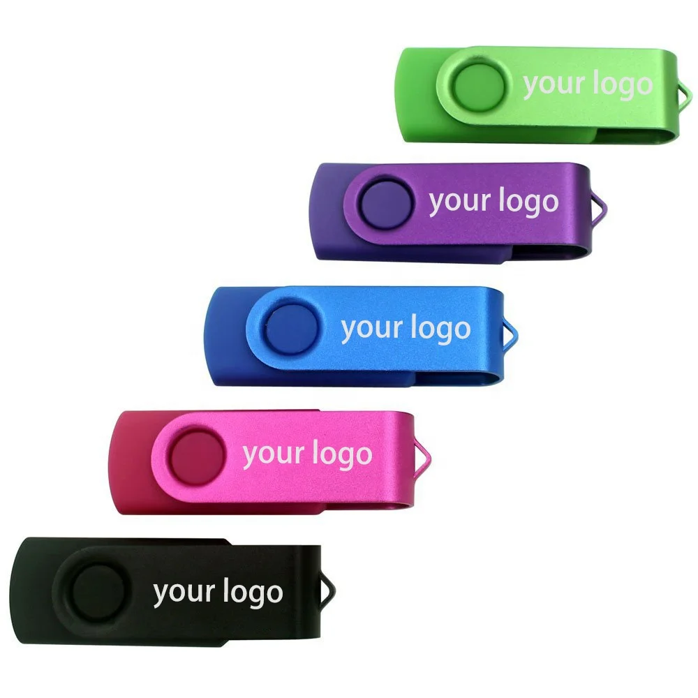 Free Custom Logo USB2.0 Memory Stick 16GB 32GB 64GB 128GB Swivel Thumb Drive Pen Drivers